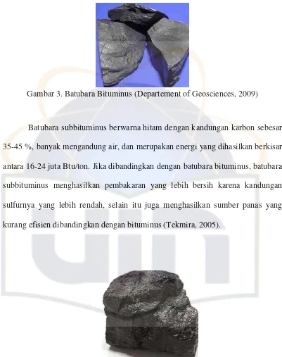 Gambar 3. Batubara Bituminus (Departement of Geosciences, 2009) 