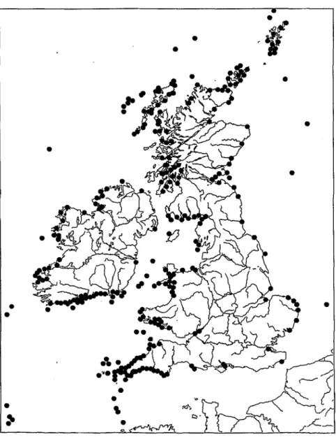 Abb. 53: Lederschildkroten-Nachweise um die Britischen Inseln; nach PlERPOINT und  PENROSE (2002)