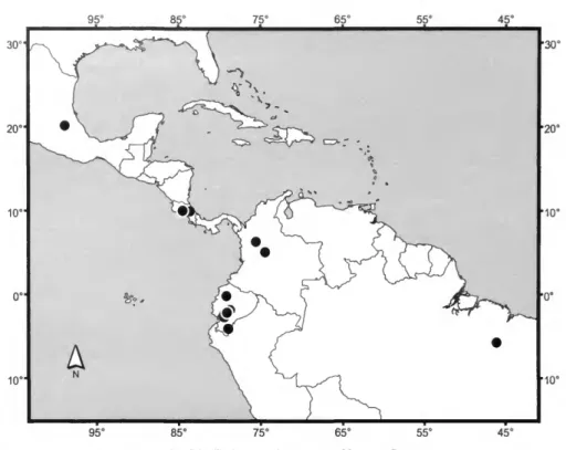 FIGURE 5.—Distribution map for Nostima abbreviate! Cresson.