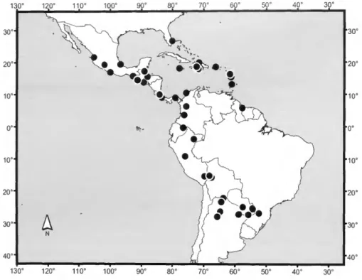 FIGURE 94.—Distribution map for Nostima pulchra (Williston).