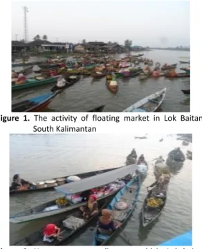 Figure  1.  The  activity  of  floating  market  in  Lok  Baitan,  South Kalimantan 