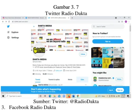 Gambar 3. 8 Facebook Radio Dakta