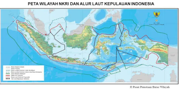 Gambar 3. Peta Wilayah NKRI dan Alur Laut Kepulauan Indonesia