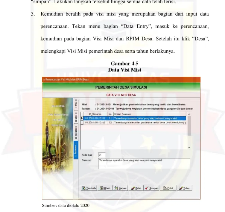 Gambar 4.5  Data Visi Misi 