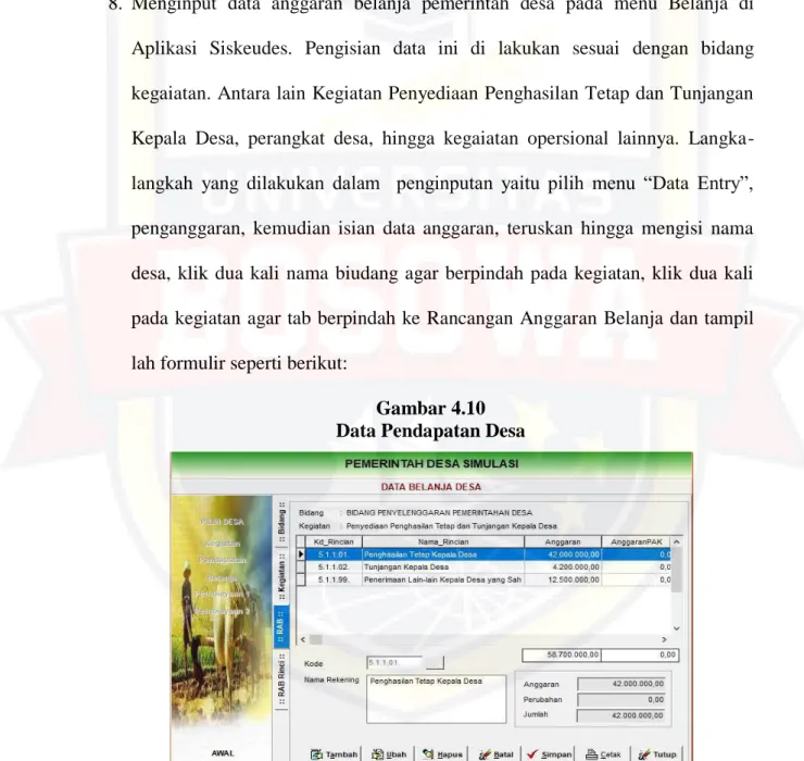 Gambar 4.10  Data Pendapatan Desa 