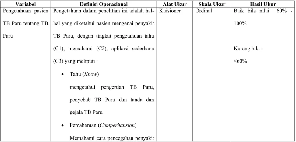 Tabel 1.1 Definisi Operasional