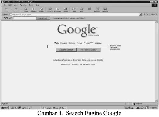 Gambar 4.  Seaech Engine Google 