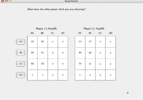Figure 2.1: A three-step game used in the experiment, as presented in the scanner (game 3)