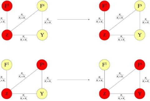 Figure 1.15: Weights and target dynamics for creating a new brand. Once again F 1 represents the parent brand, however F s is now a completely new brand, meaning that the firm will not reference the parent brand F 1 in advertisements for F s 