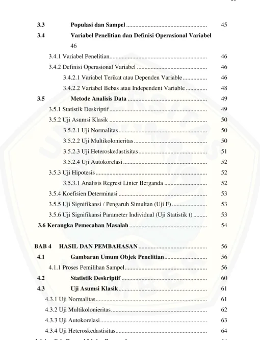Gambaran Umum Objek Penelitian ............................  