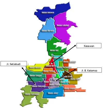 Gambar 3.1 Peta Kecamatan Kota Medandan