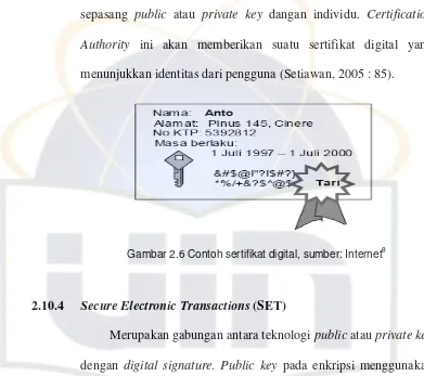 Gambar 2.6 Contoh sertifikat digital, sumber: Internet8 
