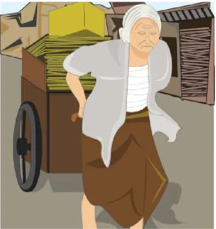 Gambar 1.2 Seorang nenek bekerja berat