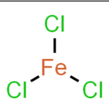 Gambar 2.4 Struktur Molekul Feri klorida (White dan Gallou, 2006) a.  Sifat Fisika Feri Klorida