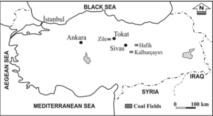 Figure 1. Location map of the sampling coal fields.