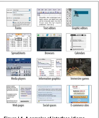 Figure I-1. A sampler of interface idioms