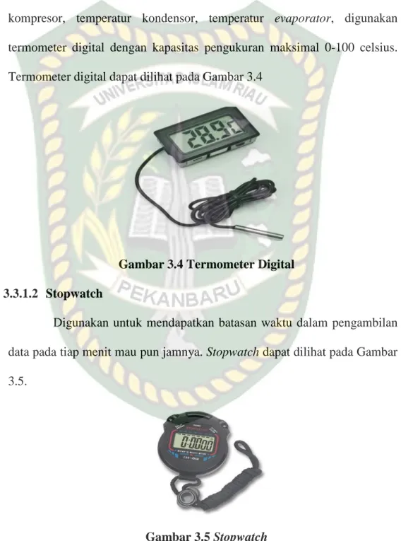 Gambar 3.4 Termometer Digital  3.3.1.2  Stopwatch 