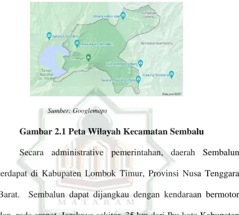 Gambar 2.1 Peta Wilayah Kecamatan Sembalu 