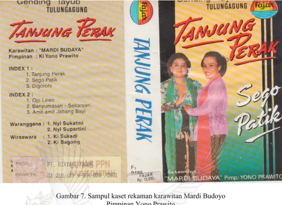 Gambar 7. Sampul kaset rekaman karawitan Mardi Budoyo  Pimpinan Yono Prawito