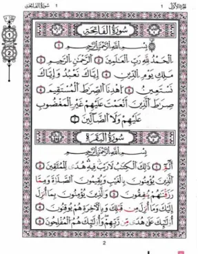 Gambar 5. Halaman surah Al-Fatihah dan awal surah Al-Baqarah 