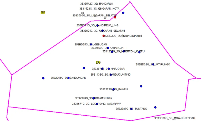 Gambar 1. Peta cluster D5 PT.XL Axiata.