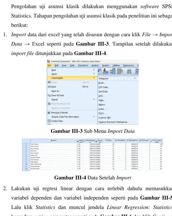 Gambar III-3 Sub Menu Import Data 