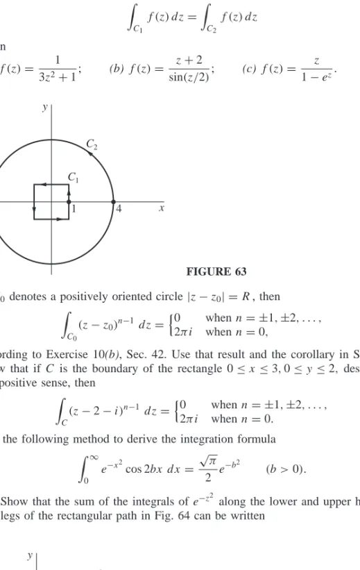 FIGURE 63 3. If C 0 denotes a positively oriented circle | z − z 0 | = R , then