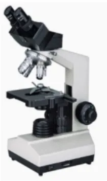1. Gambar dan terangkanlah fungsi masing-masing bagian dari mikroskop!
