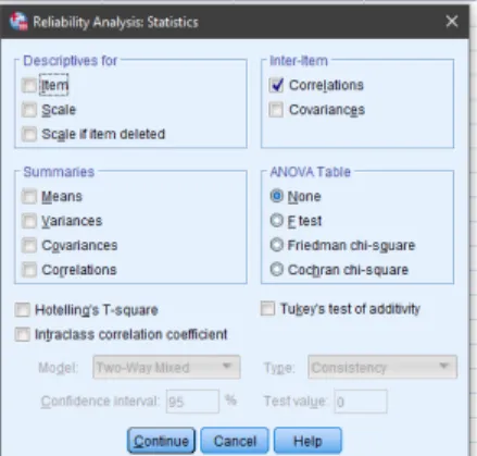 Gambar 2.5 Menu Statistics 7. continue > OK