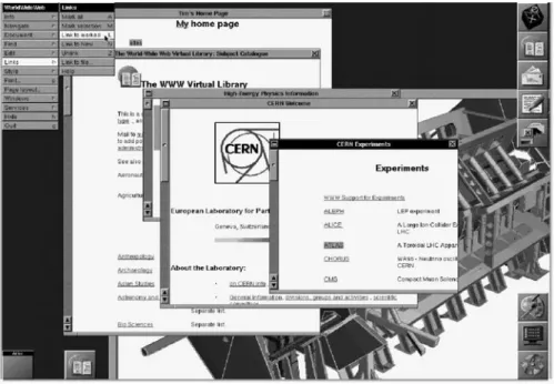 Figure 1.9 The first web browser, created by Tim Berners-Lee. (Image from  www.tranquileye.com/cyber/index.html, retrieved 9 Jan 2009.)