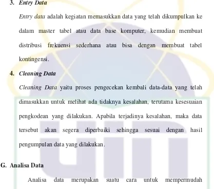 tabel distribusi frekuensi dari variabel independen dan variabel dependen, 