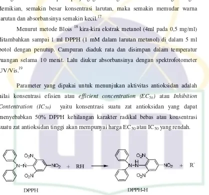 Gambar 1.2. Reaksi DPPH dengan Antioksidan 