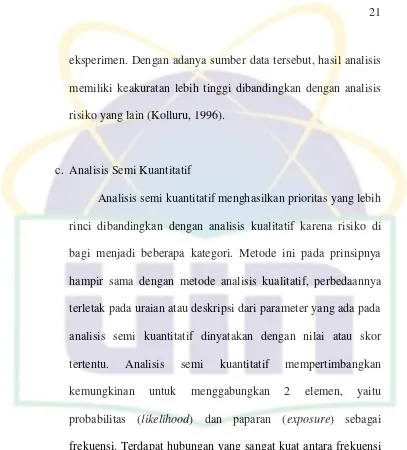 Tabel 2.1 Perbandingan Metode Analisis Risiko Menurut Cross (1998) 