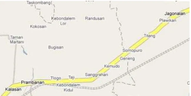Gambar 2. Peta Lokasi  DT : (a): Daerah Prambanan, (b) Daerah Sleman 