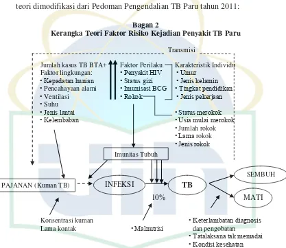gambar kerangka teori faktor risiko kejadian penyakit TB paru. Kerangka 