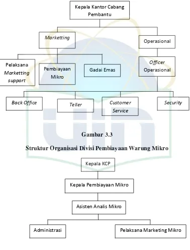 Gambar 3.3 Struktur Organisasi Divisi Pembiayaan Warung Mikro 