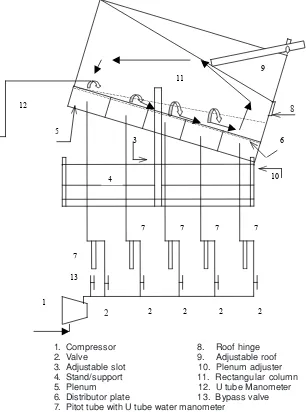 Figure 1Schematic diagram of the Perspex model inclined fluidised bed.