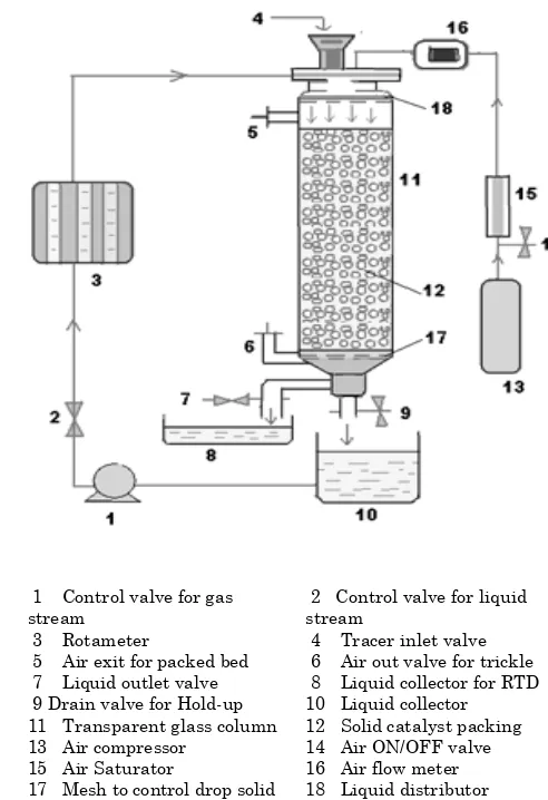 Figure 2: Schematic of liquid distributor situated on top of column  