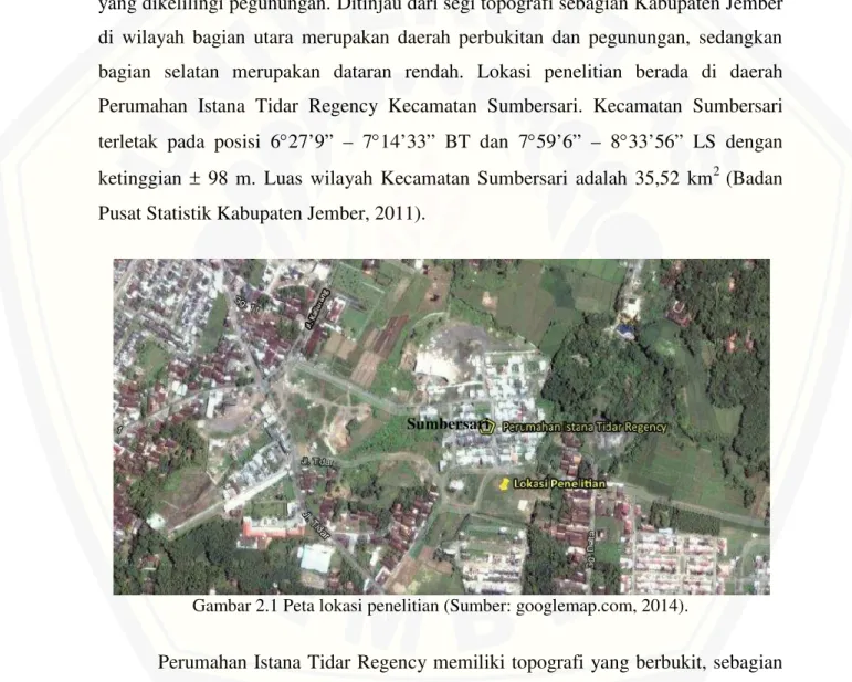 Gambar 2.1 Peta lokasi penelitian (Sumber: googlemap.com, 2014).