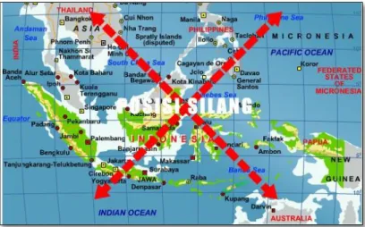 Gambar 3. Letak Geografis Indonesia  (Sumber: https://www.hepta7.blogspot.com) 