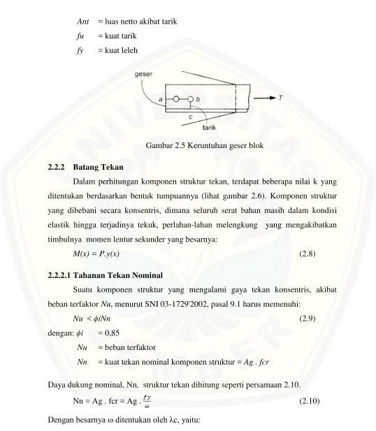 Gambar 2.5 Keruntuhan geser blok 
