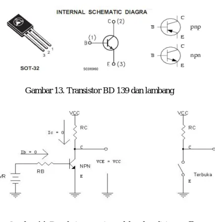 Gambar 13. Transistor BD 139 dan lambang 