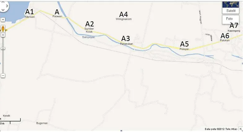 Gambar 2.2 Lokasi Pengambilan Sampel Air PDAM  (Google Maps, 2012) 