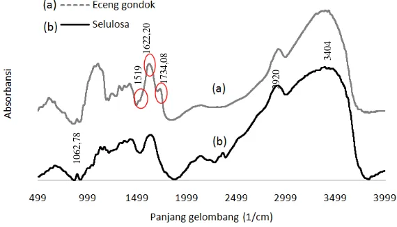 Tabel 2. Perubahan massa eceng gondok selama proses isolasi selulosa Massa (gram) % massa 