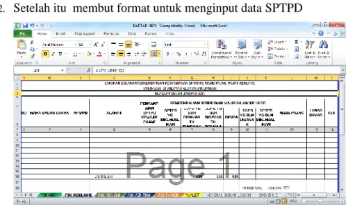 Gambar 4.2 Format untuk menginput data 