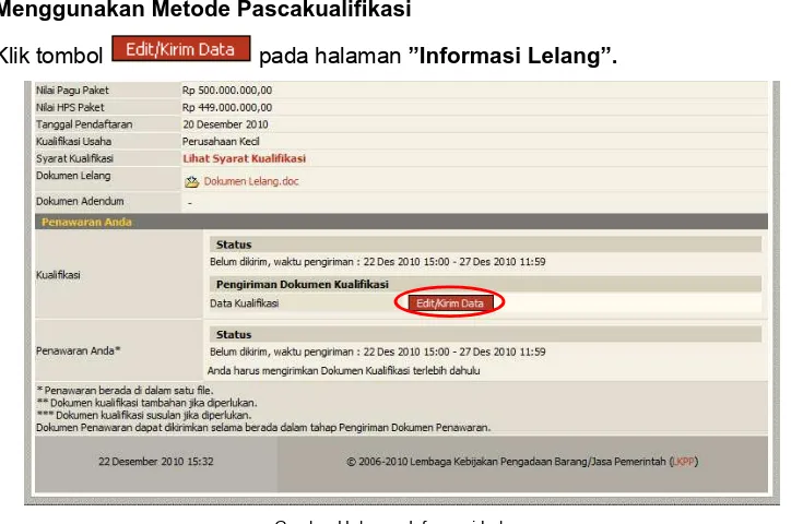 Gambar Halaman Membuat Dokumen Kualifikasi (Ijin Usaha) 