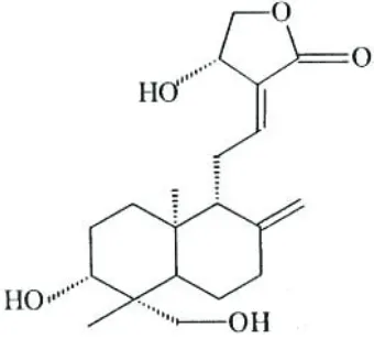 Figure 1: Molecular structure of andrographolide (Rajani et al., 2000) 