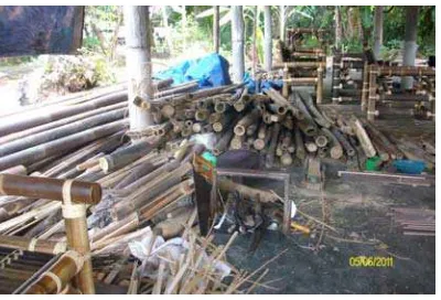 Gambar 8. Gergaji dan Parang yang Digunakan untuk Memotong Bambu  