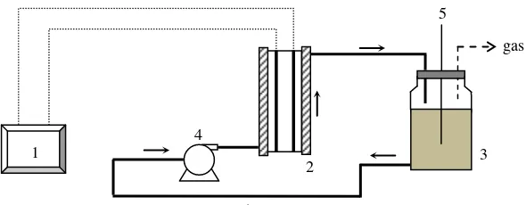 Gambar 1. Skematik rangkaian peralatan elektrolisis 