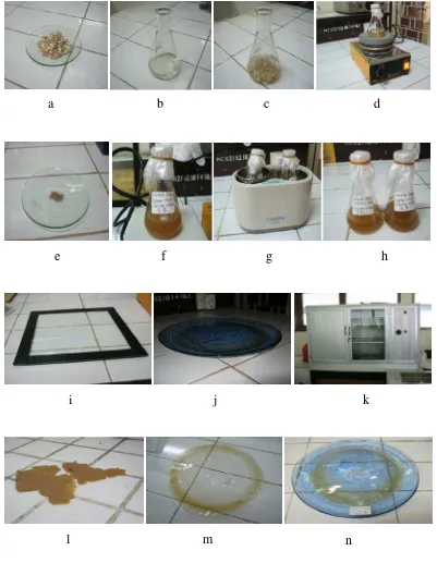 Gambar 3.4. Proses pembuatan membran (dokumentasi pribadi) 